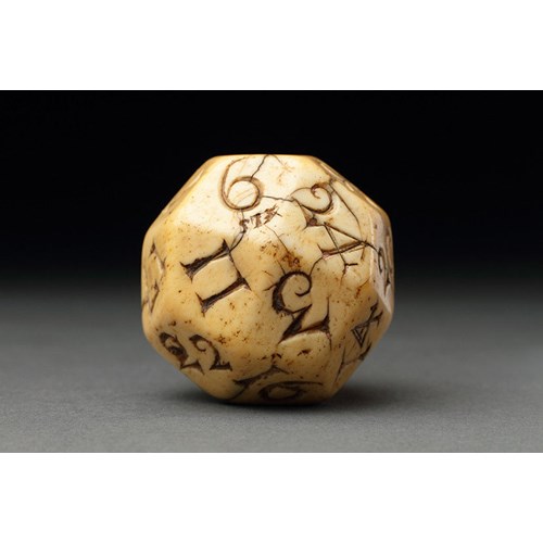 Rare Early English Marine Ivory Lottery or Teetotum Gambling Ball